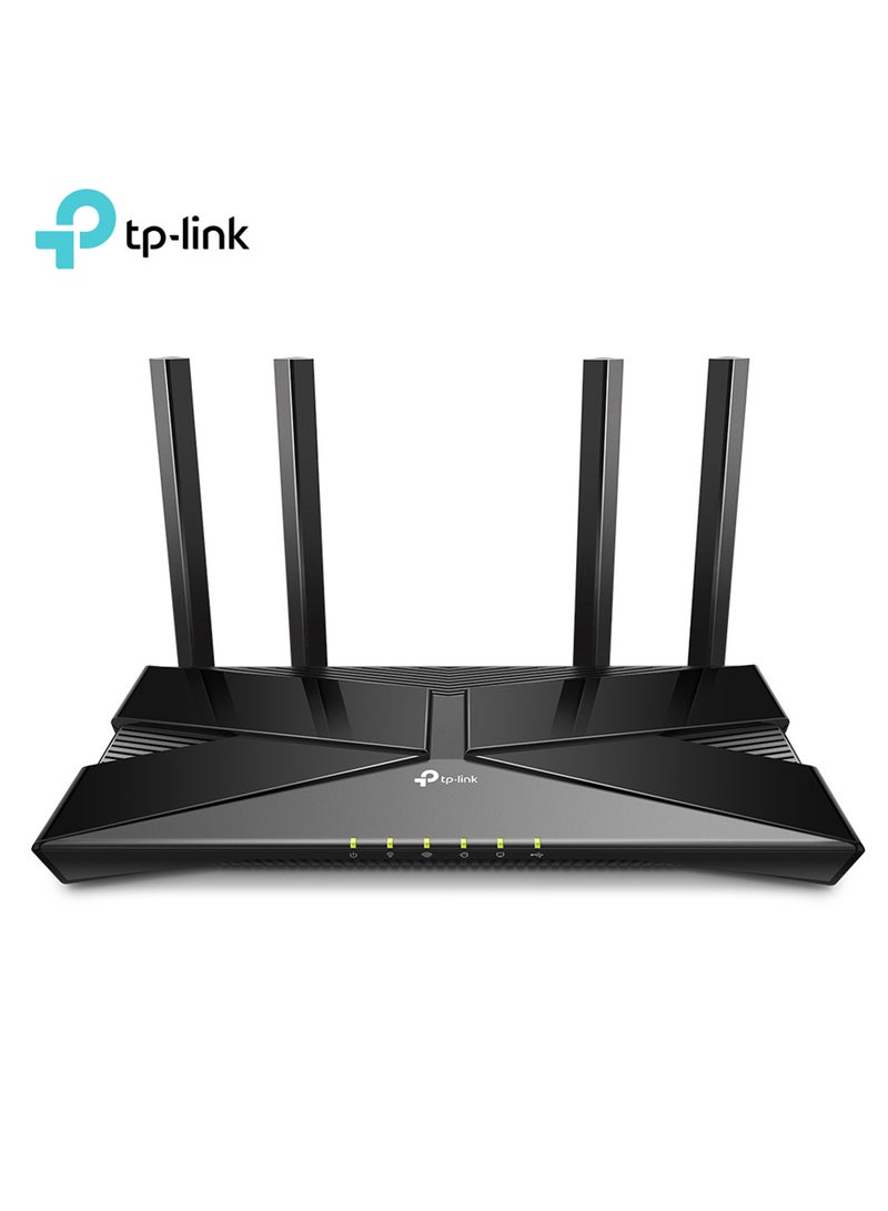 TP-LINK - Archer AX50 AX3000 Dual Band Gigabit Wi-Fi 6 Router, 3000Mbps Fast Speed, WPA3 Cyber Security, 8K Streaming, Link Aggregation, 1× USB 3.0 Port, Built-in Antivirus, Parental Controls, Works with Alexa Black - Image 1