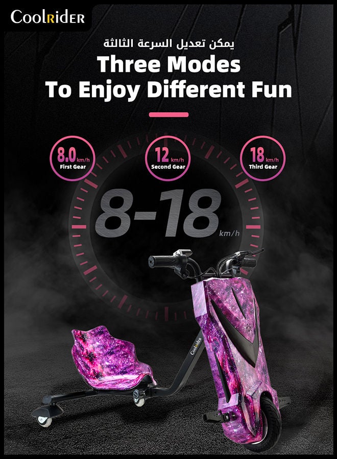 24V High-Power 360°Children/Adult Electric Drifting Scooter-Adjustable With Bluetooth And Protective Gear 68.5X54X21cm 68.5X54X21cm