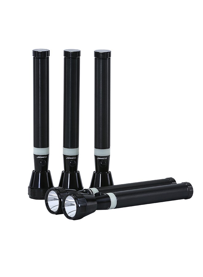 Olsenmark 5-Piece Rechargeable LED Handheld Flashlight Torch Set Black/Blue - Image 4