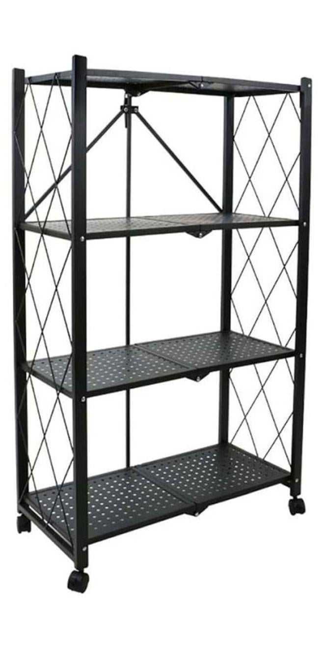 Foldable Storage Rack Metal Black 126x71x35cm - Image 1