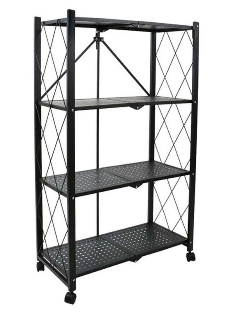 Foldable Storage Rack Metal Black 126x71x35cm - Image 1