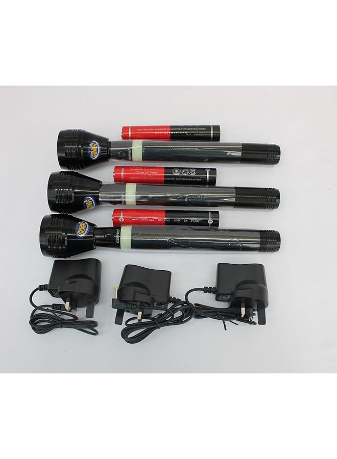 GEEPAS 3 In 1 Rechargeable LED Handheld Flashlight Torch Black - Image 3