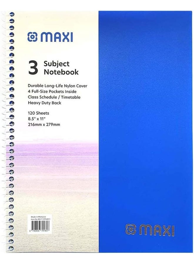 Maxi 3-Subject Heavy Duty Notebook Blue/Beige/White  - Image 2