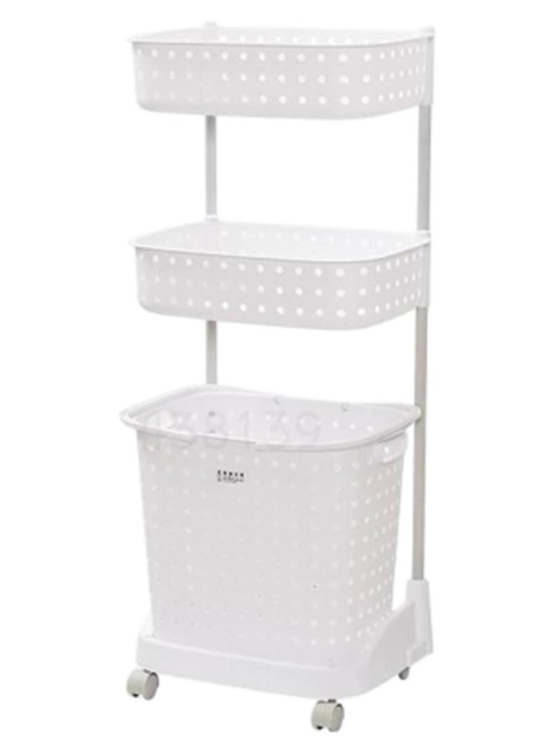 Roman Gifts Floor Removable Laundry Storage Rack White 45x26x80cm - Image 1