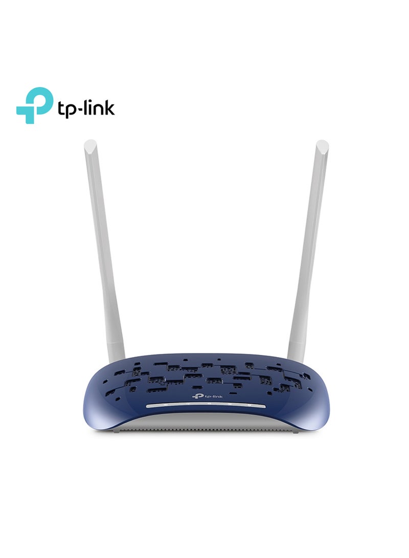 TP-LINK Wireless N ADSL2 Modem Router Blue/White - Image 1
