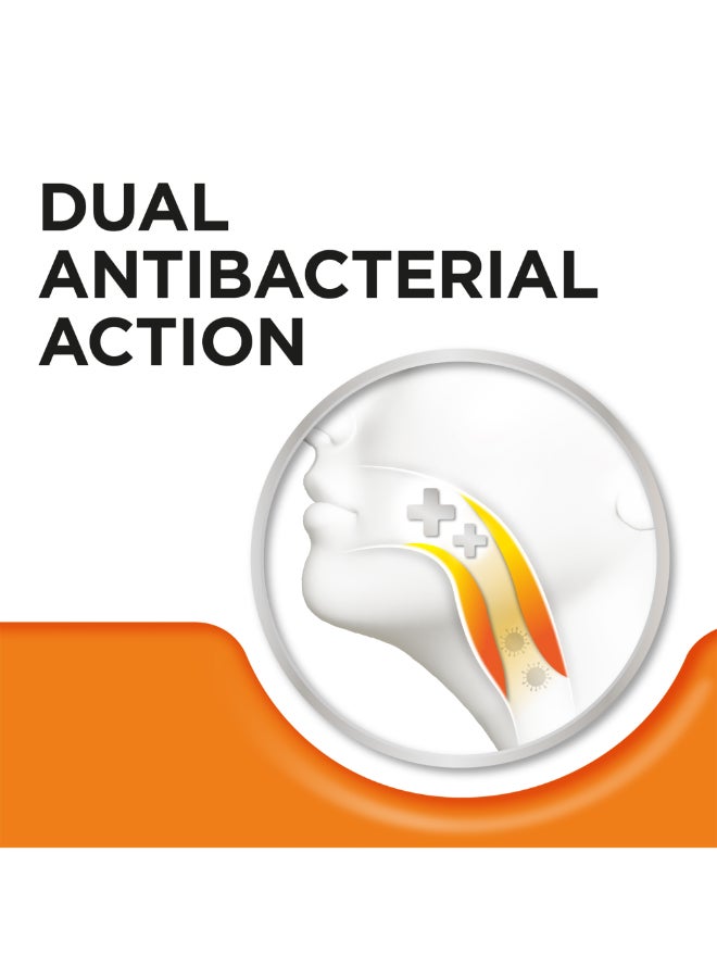 Strepsils - Orange With Vitamin C Dual Anti-Bacterial Action Fast Effective Relief From Sore Throats 24 Lozenges - Image 1