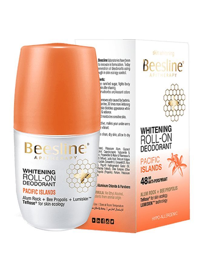 Beesline - Pacific Island Whitening Roll-On Deodorant White/Orange 50ml - Image 1