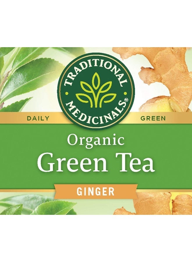 Traditional Medicinals Organic Green Tea Infused With Ginger Caffeine Free 16 Tea Bags  - Image 5