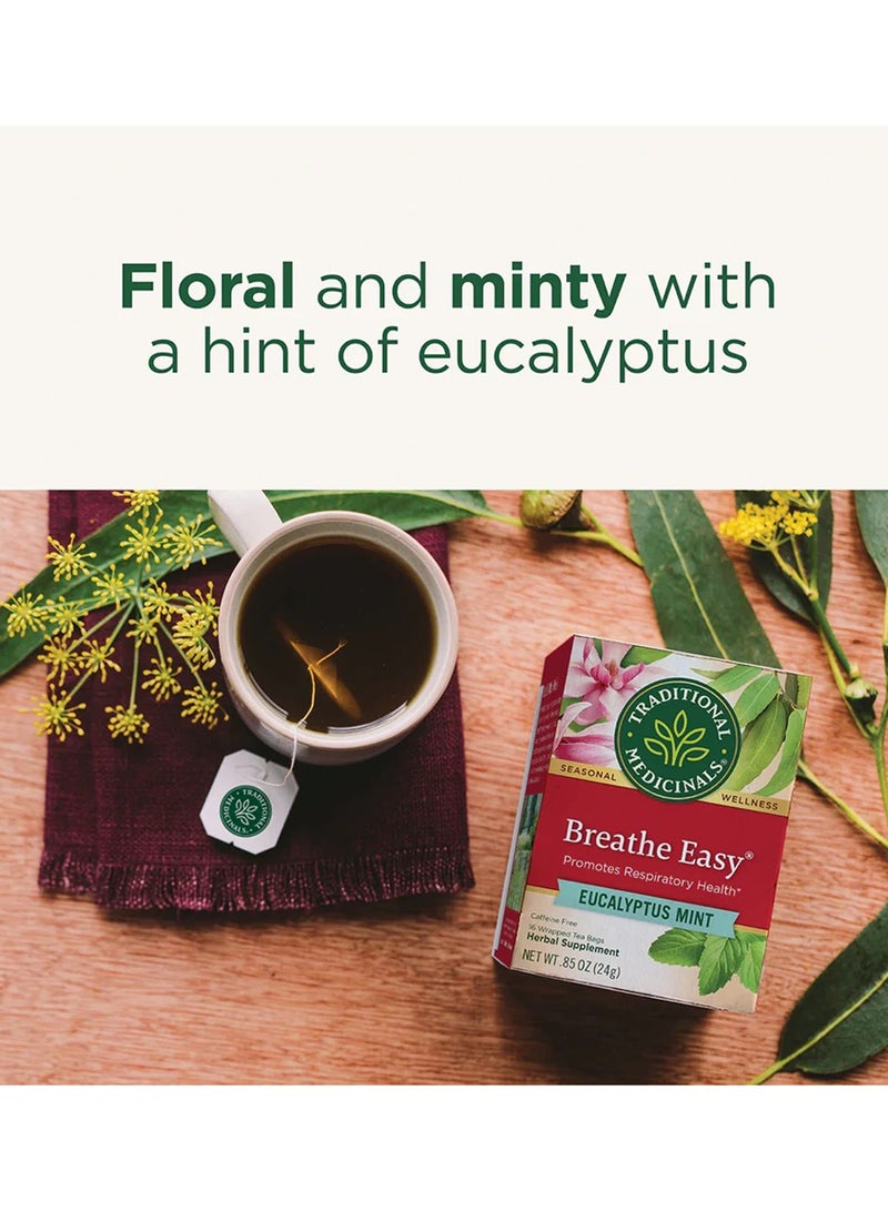 Traditional Medicinals Breathe Easy, Promotes Respiratory Health, Caffeine Free, 16 Tea Bags  - Image 3