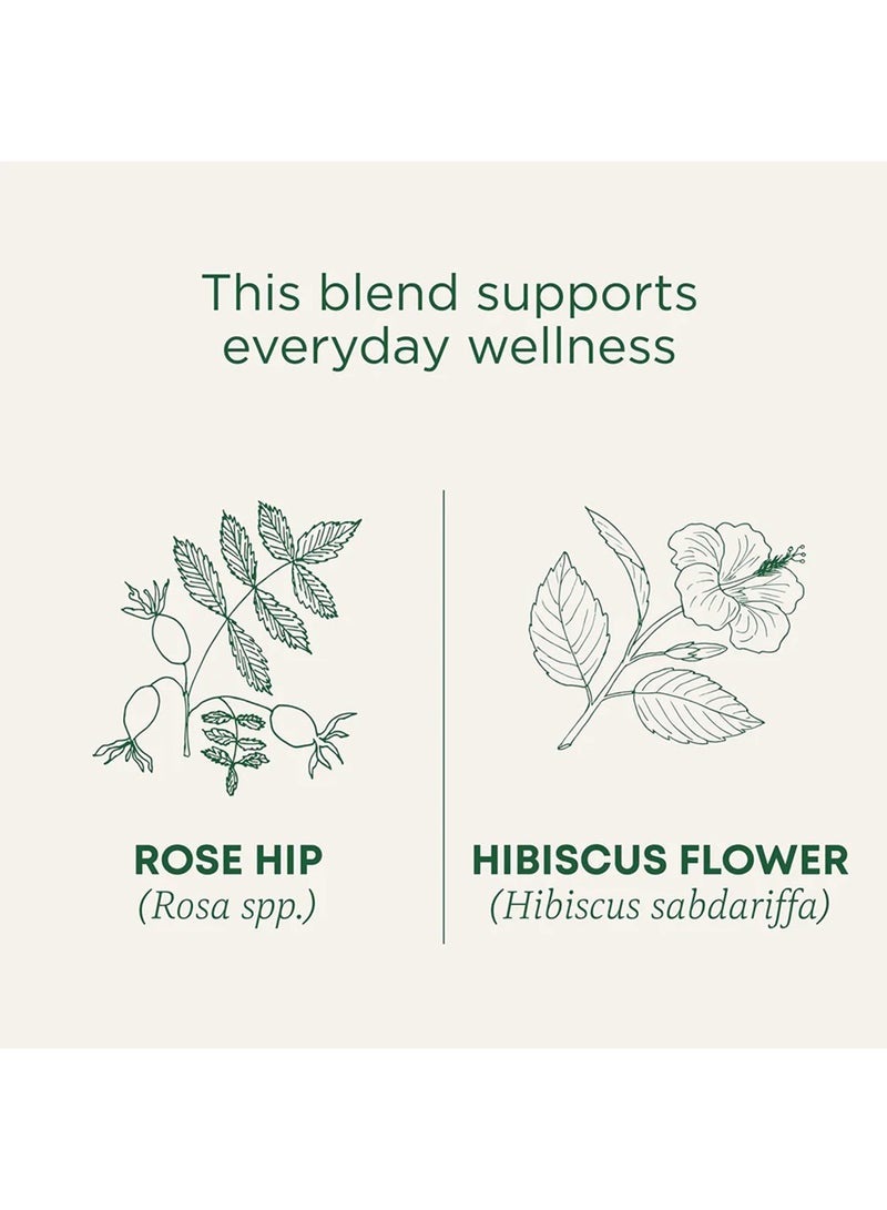 Traditional Medicinals Organic Rose Hips and Hibiscus, For Everyday Wellness, Caffeine Free, 16 Tea Bags  - Image 2