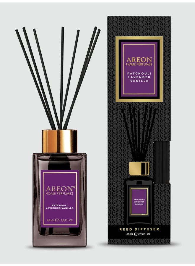 Areon Home Perfume Reed Diffuser - Patchouli, Lavender And Vanilla Black 85ml - Image 1
