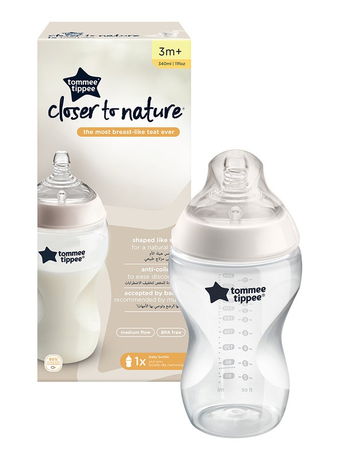 tommee tippee 340ml Natural Start Baby Bottle | Medium-Flow Breast-Like Teat, Anti-Colic Valve | BPA-Free Newborn Bottle - Image 1
