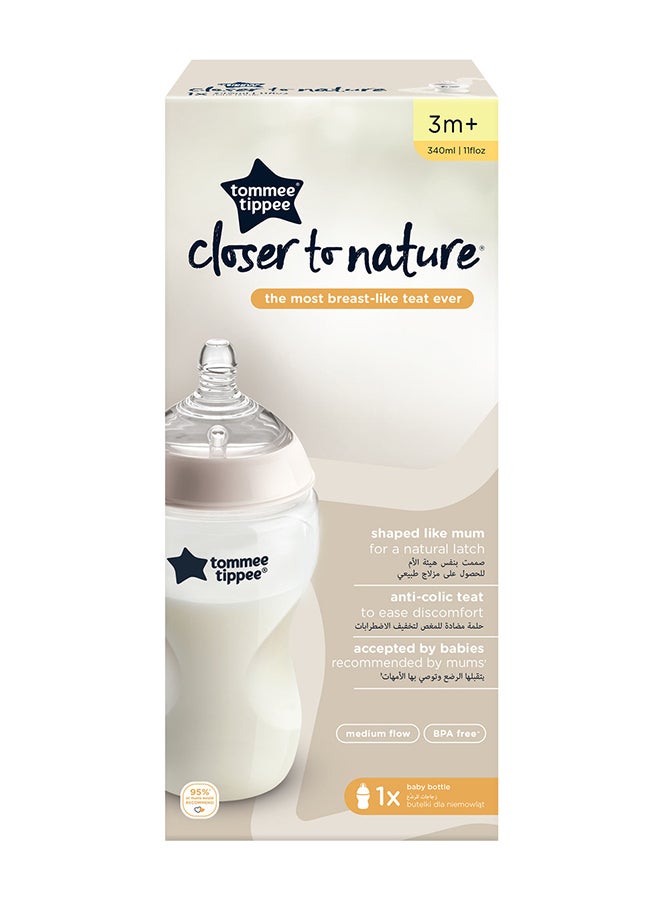 tommee tippee 340ml Natural Start Baby Bottle | Medium-Flow Breast-Like Teat, Anti-Colic Valve | BPA-Free Newborn Bottle - Image 3