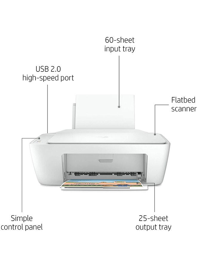HP DeskJet 2320 All-in-One Printer - Printer Cable Not Included, Print, Copy, And Scan (7WN42B White - Image 2