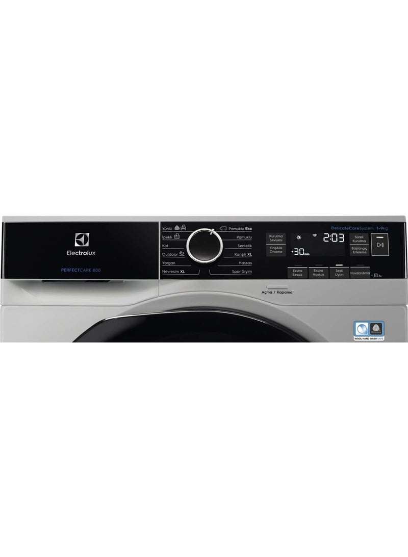 Electrolux - 9KG Tumble Dryer PerfectCare 800 with Inverter Motor Technology & Touch LCD Display, Auto Programs Include Delay Start/Delicate Option/SensiCare/Sensor dryer, Adjustable Door EW8H1968IS Silver - Image 1