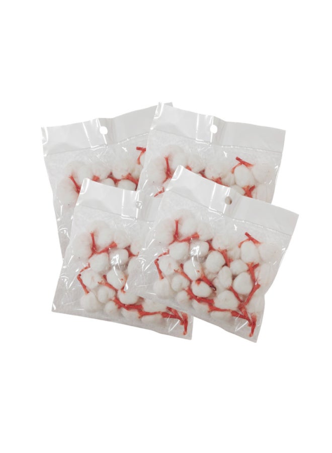 عبوات قطن دائرية بيضاء Pooja من 4 قطع أبيض