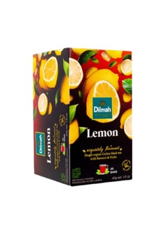 Dilmah Flavored Ceylon Black 20 Tea Bags Lemon 