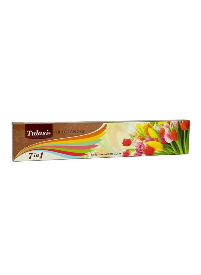 Tulasi 7-in-1 Assorted Incense Sticks (Agarbatti) for Pooja, Prayer, Meditation & Home Fragrance, 1 Pack Multicolour - Image 2