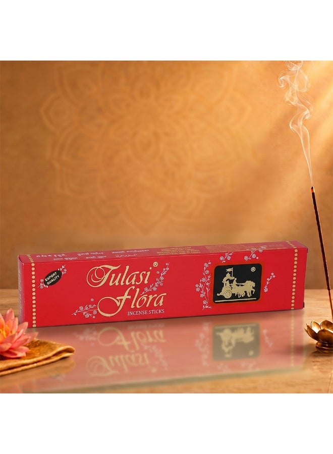 Tulasi Flora Incense Sticks (Agarbatti) for Pooja, Prayer, Meditation & Home Fragrance, 1 Pack 25grams - Image 5