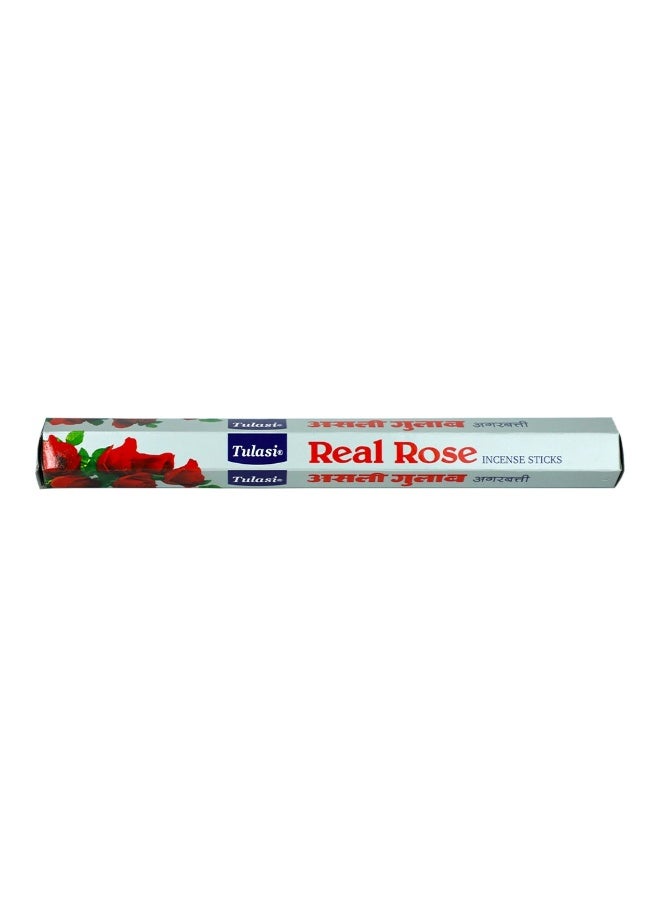 Tulasi Hexa Real Rose Incense Sticks (Agarbatti) for Pooja, Prayer, Meditation & Home Fragrance, 15gm,  1 Pack Grey - Image 1