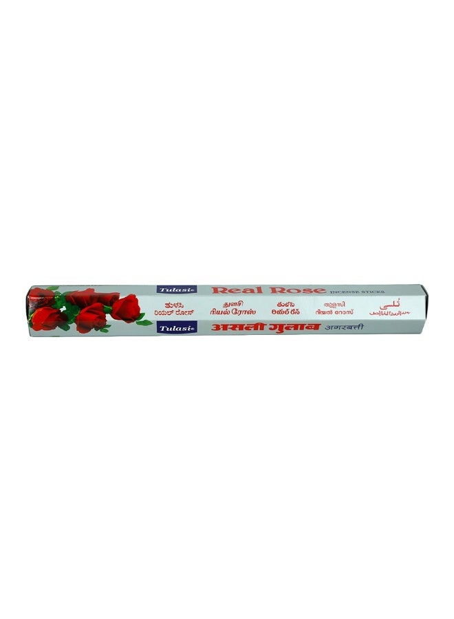 Tulasi Hexa Real Rose Incense Sticks (Agarbatti) for Pooja, Prayer, Meditation & Home Fragrance, 15gm,  1 Pack Grey - Image 3