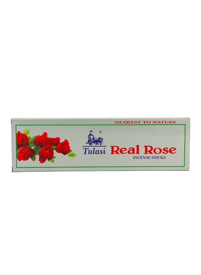 Tulasi Real Rose Incense Sticks (Agarbatti) for Pooja, Prayer, Meditation & Home Fragrance, 100 Sticks, 1 Pack - Image 1