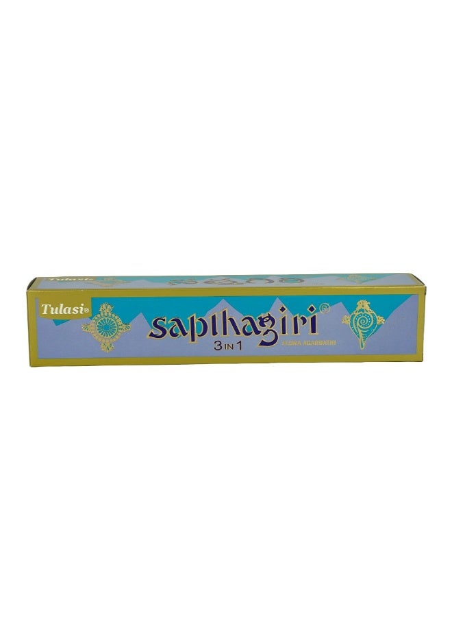 Tulasi Sapthagiri 3-in-1 Incense Sticks (Agarbatti) for Pooja, Prayer, Meditation & Home Fragrance, 1 Pack Brown 120grams - Image 1