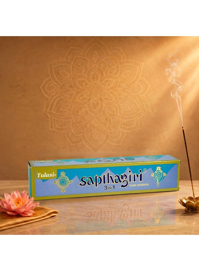 Tulasi Sapthagiri 3-in-1 Incense Sticks (Agarbatti) for Pooja, Prayer, Meditation & Home Fragrance, 1 Pack Brown 120grams - Image 4
