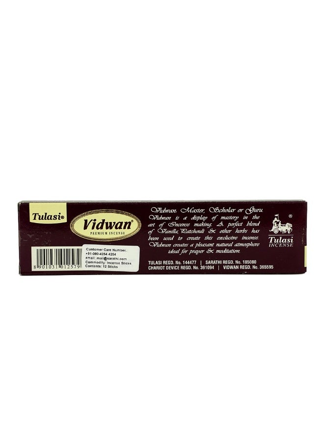 Tulasi Vidwan Incense Sticks (Agarbatti) for Pooja, Prayer, Meditation & Home Fragrance, 1 Pack - Image 3