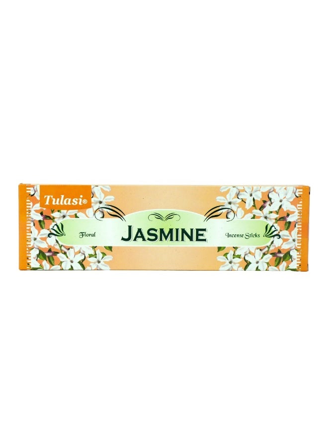 Tulasi Jasmine Incense Sticks (Agarbatti) for Pooja, Prayer, Meditation & Home Fragrance, 1 Pack - Image 1