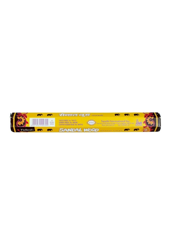 Tulasi Hexa Sandalwood Incense Sticks (Agarbatti) for Pooja, Prayer, Meditation & Home Fragrance, 1 Pack Yellow - Image 3