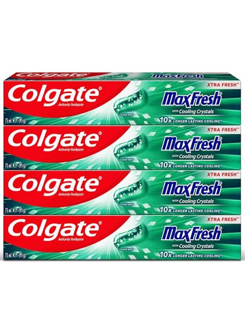 Max Fresh Clean Mint Toothpaste 75ml Pack of 4