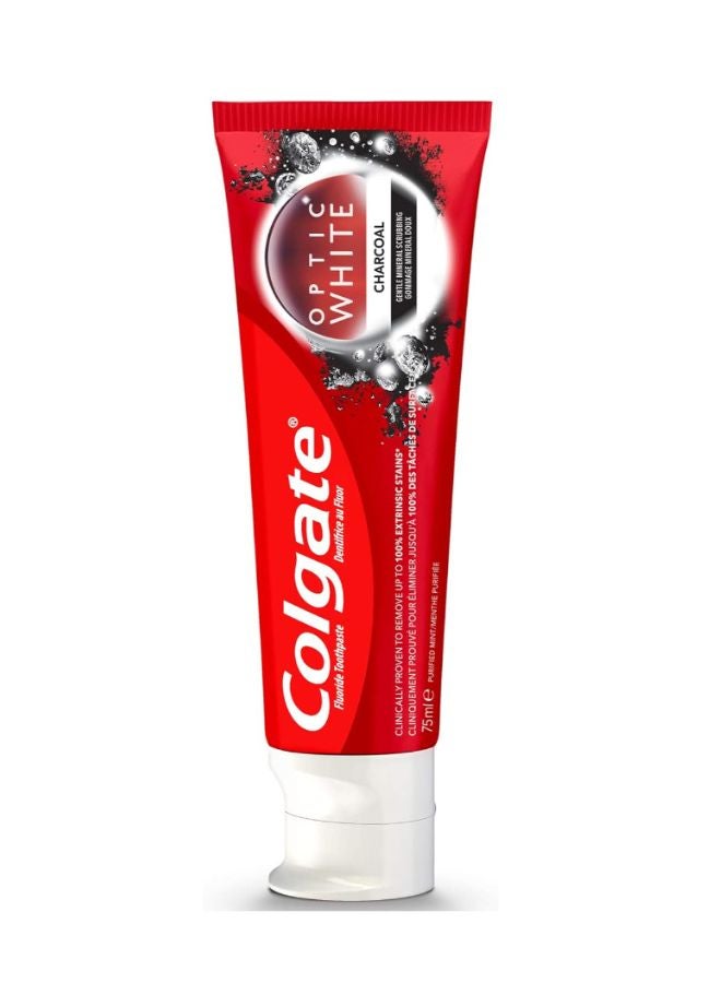 Colgate Optic White Charcoal Whitening Toothpaste 75ml Pack of 2  - Image 3