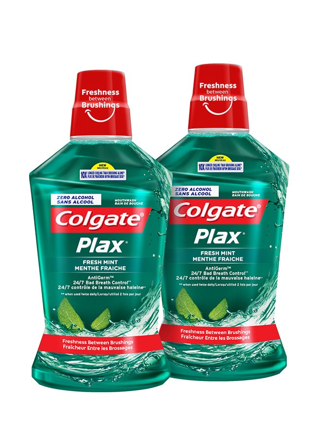 Colgate - Pack Of 2 Plax Fresh Mint Mouthwash 500ml - Image 1
