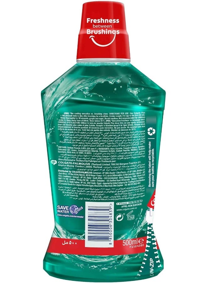 Colgate - Pack Of 2 Plax Fresh Mint Mouthwash 500ml - Image 1