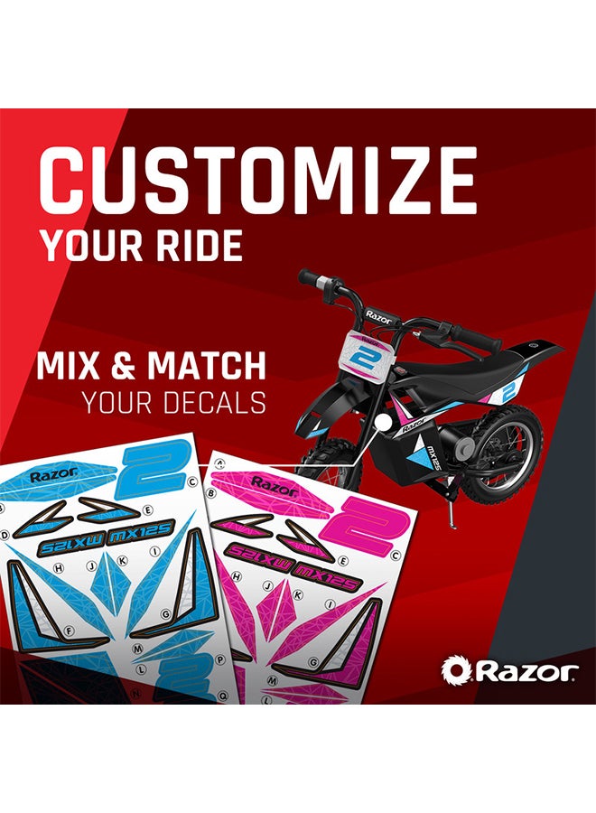 ريزر دراجة أطفال MX125Dirt تعمل بالطاقة الصاروخية مع هندسة موتوكروس الأصلية، دفع خلفي، 100 واط، عزم دوران عالي، محرك يعمل بسلسلة لمدة 7 سنوات فما فوق - Image 5