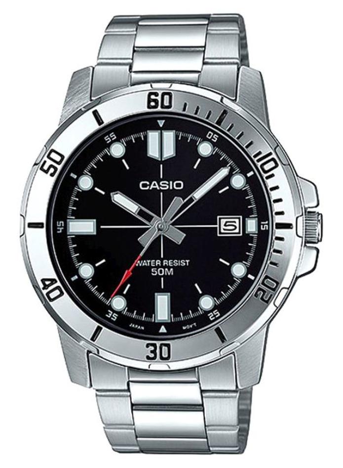 كاسيو ساعة يد بعقارب وسوار من الستانلس ستيل طراز MTP-VD01D-1E للرجال - Image 1
