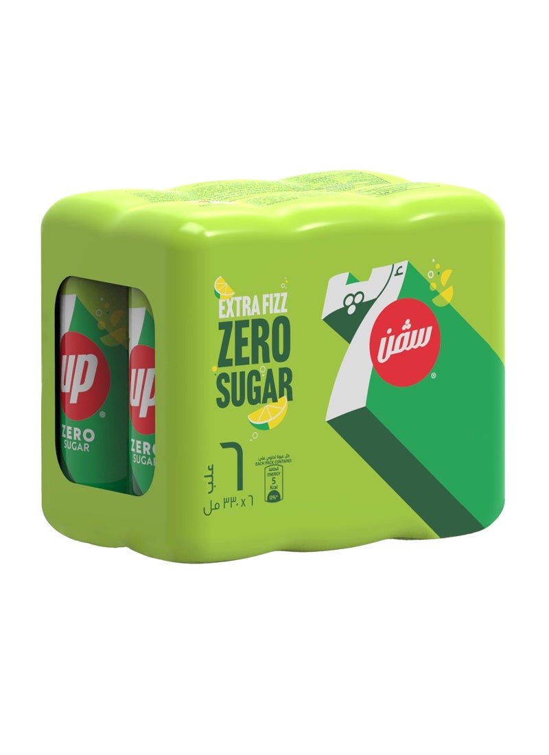 7up Extra Fizz Zero Sugar Can 330ml Pack of 6 - Image 5