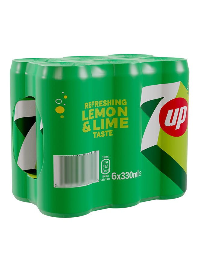 7up - Carbonated Soft Drink Cans 330ml Pack of 6 - Image 1