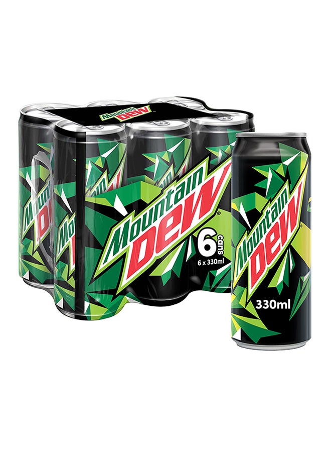 Mountain Dew Carbonated Soft Drink Cans 330ml Pack of 6 - Image 1