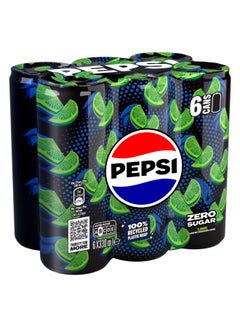Zero Lime Flavor No Sugar Carbonated Soft Drink Can Lime Yellow 330.0ml Pack of 6