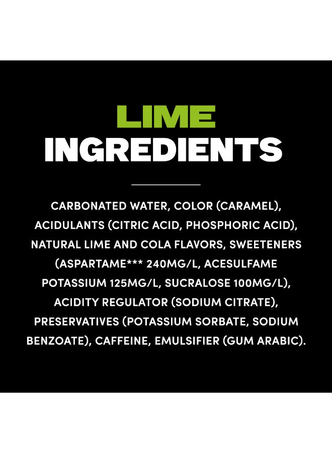 Pepsi - Zero Lime Flavor No Sugar Carbonated Soft Drink Can Lime Yellow 330.0ml Pack of 6 - Image 1