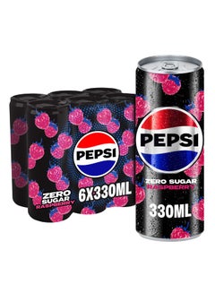Zero Carbonated Soft Drink Raspberry Flavor No Sugar 330.0ml Pack of 6