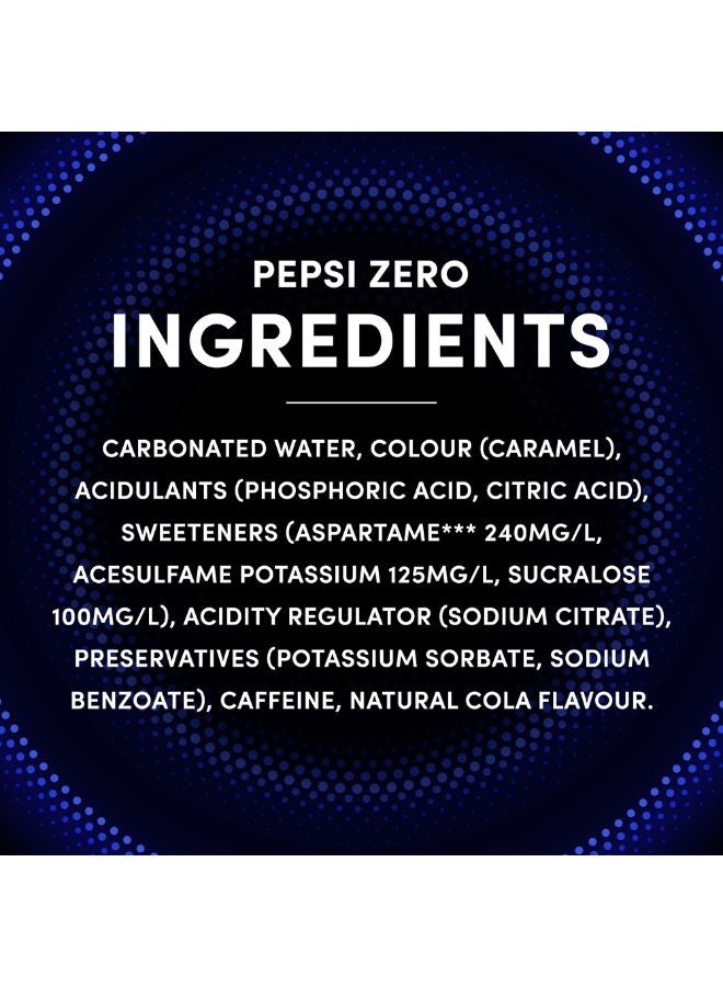 Pepsi - Carbonated Soft Drink Zero Calories And No Sugar Cans 330ml Pack of 6 - Image 1
