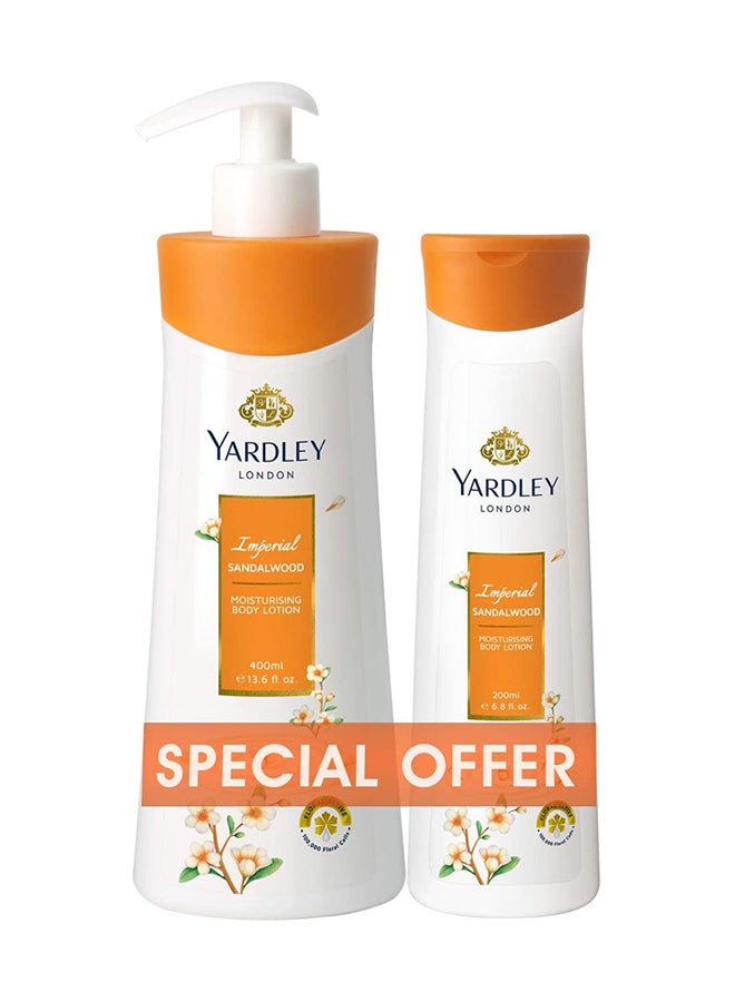 Yardley Pack Of 2 Moisturizing Body Lotion Imperial Sandalwood 400+200ml - Image 1
