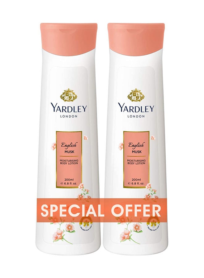 Yardley Pack Of 2 Body Lotion English Musk 400ml - Image 1
