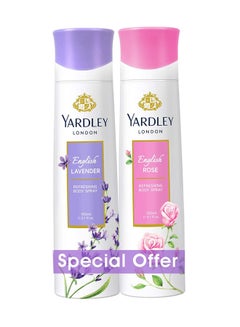 Yardley Pack Of 2 Body Spray Lavender With Rose 150ml  - Image 1