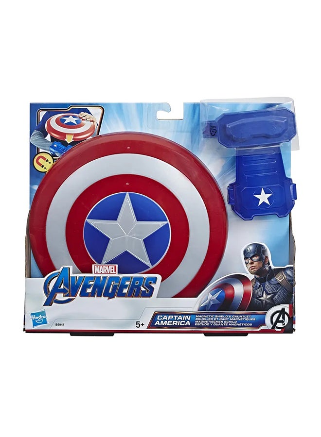 AVENGERS Marvel Avengers Captain America Magnetic Shield & Gauntlet - Movie-Inspired Action Toy, Avengers RolePlay Set, Throw Shield Like a Disc, for Kids Ages 5+ - Image 1