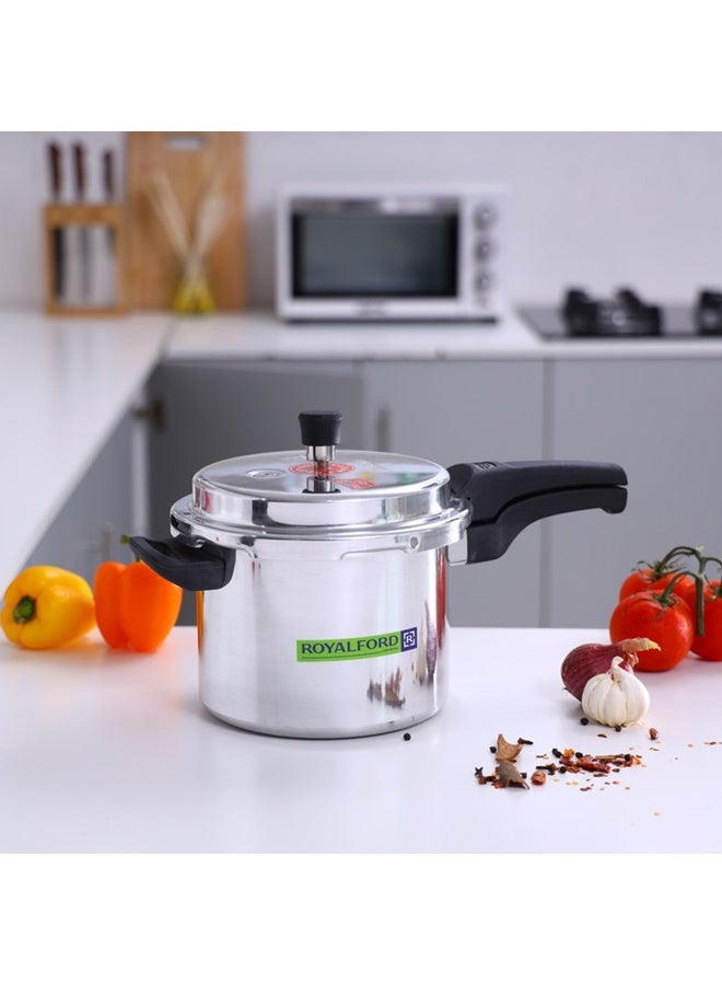 Royalford - 3L Aluminium Pressure Cooker Heavy Duty Induction Compaitable Uniform Heating Convenient To Use High Quality Aluminium Silver - Image 1