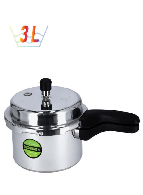 3L Aluminium Pressure Cooker Heavy Duty Induction Compaitable Uniform Heating Convenient To Use High Quality Aluminium Silver